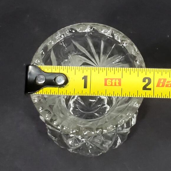 Vtg Glass Toothpick Holder Sawtooth Trim Diamond Minimalist Decor - Picture 6 of 9